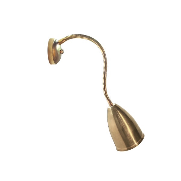 A Solid Brass lamp with flexible arm, Reading sconce, Ideal for bedroom.