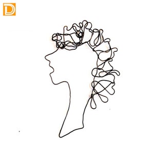 Wire art, &quot;Youth&quot;. Wall figurine wire art portrait of a Teen