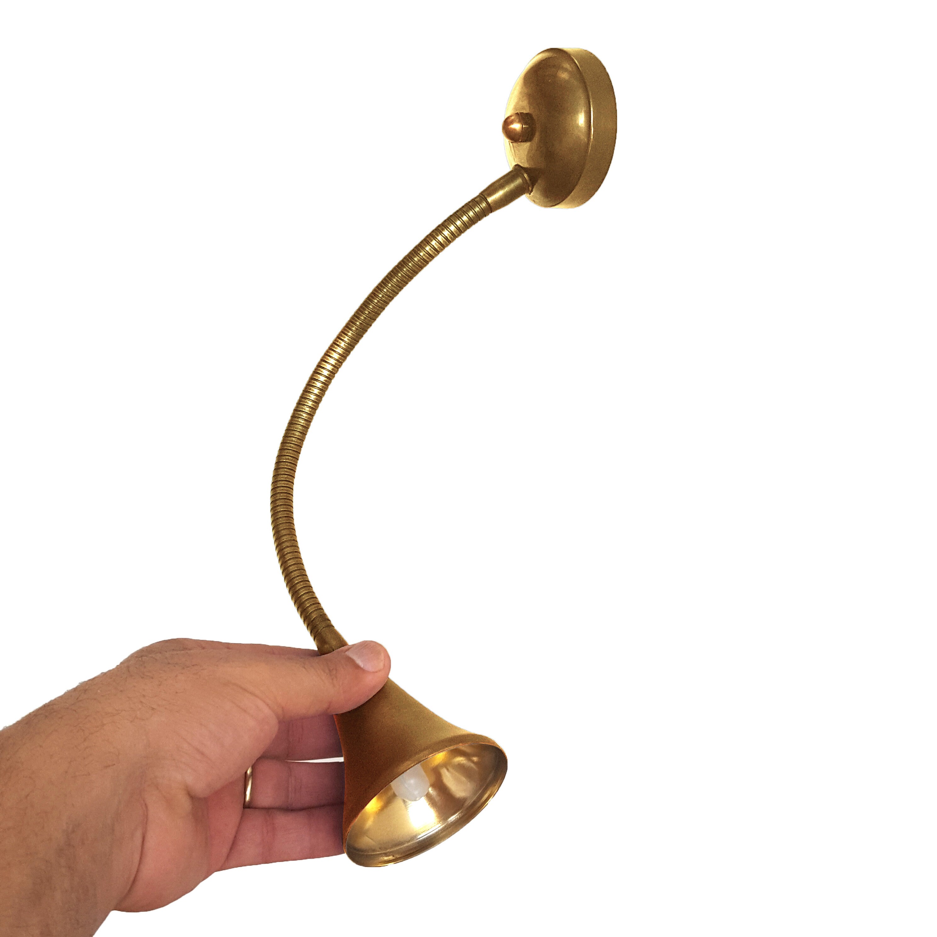 Brass Gooseneck Reading Lamp. Solid Brass Bedside Lamp. Etsy