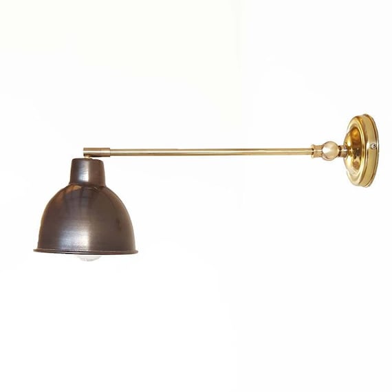 Adjustable Wall Mounted Reading Lamp Bronze Gold Finish Etsy