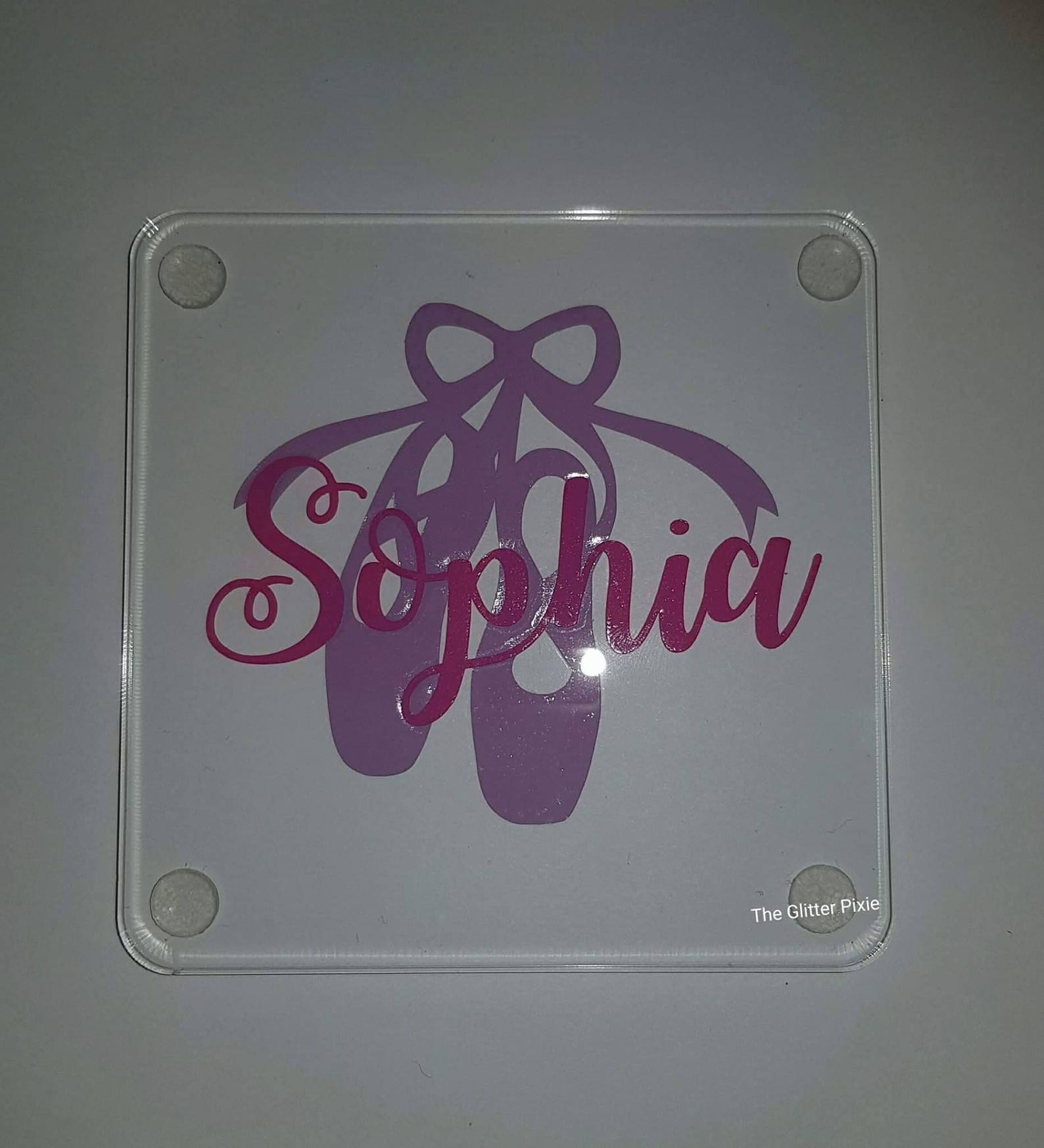 personalised ballet coaster, gift for dancer, gift for ballerina, ballet shoes, gifts for girls, personalised coaster, stocking