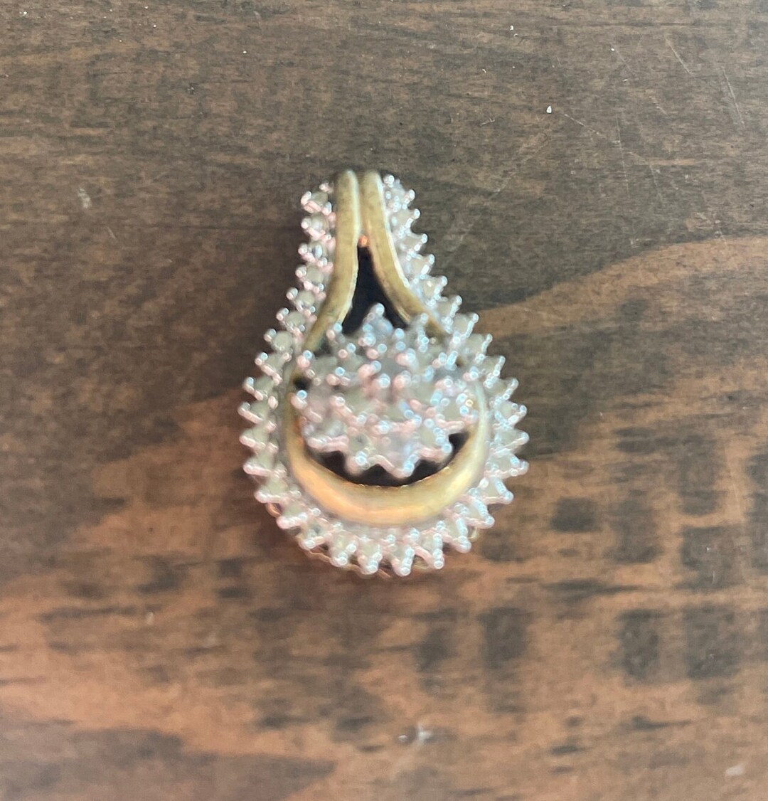 Vintage JWBR 925 Silver and Gold Tone W/diamonds Pendant Etsy