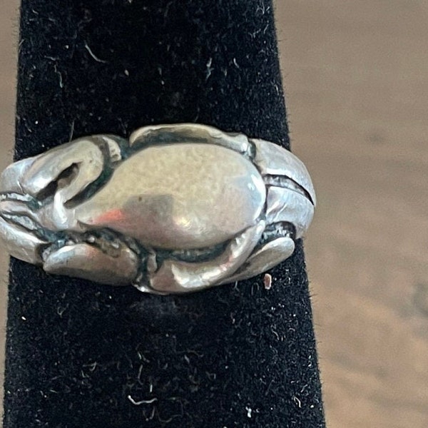 Vintage Sterling Silver Abstract Design Ring- Size 5