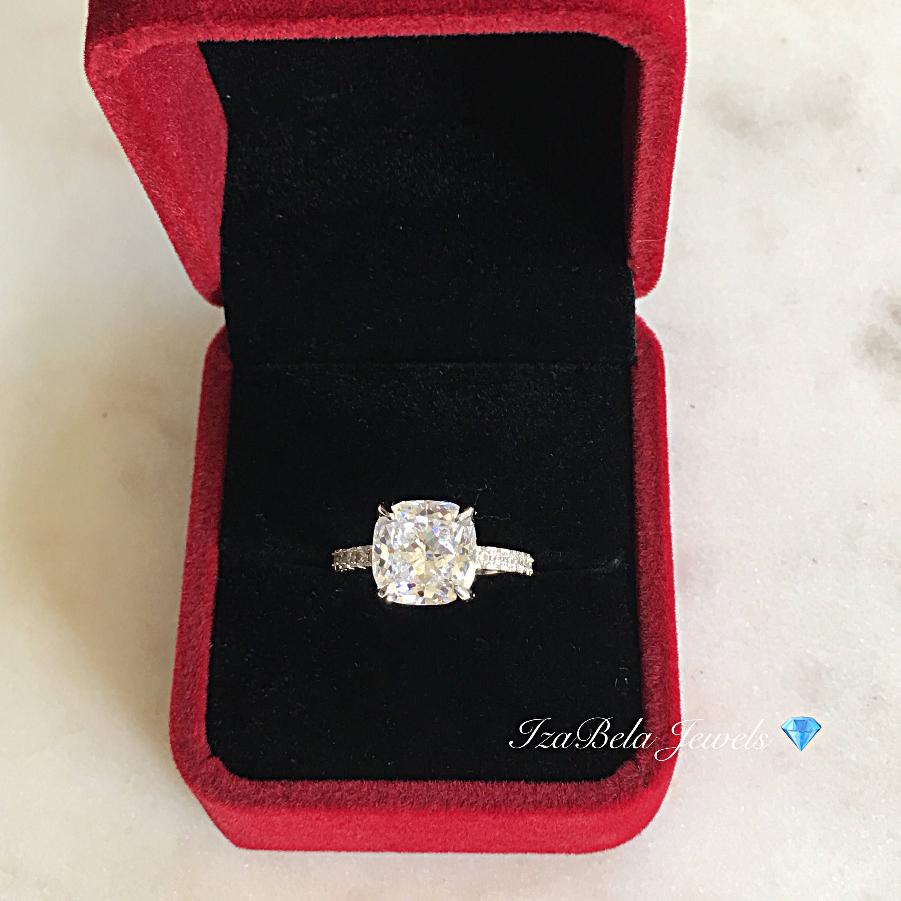 Eva Ring. 925 Sterling Silver and 5 Carat Cubic Zirconia Stone Etsy