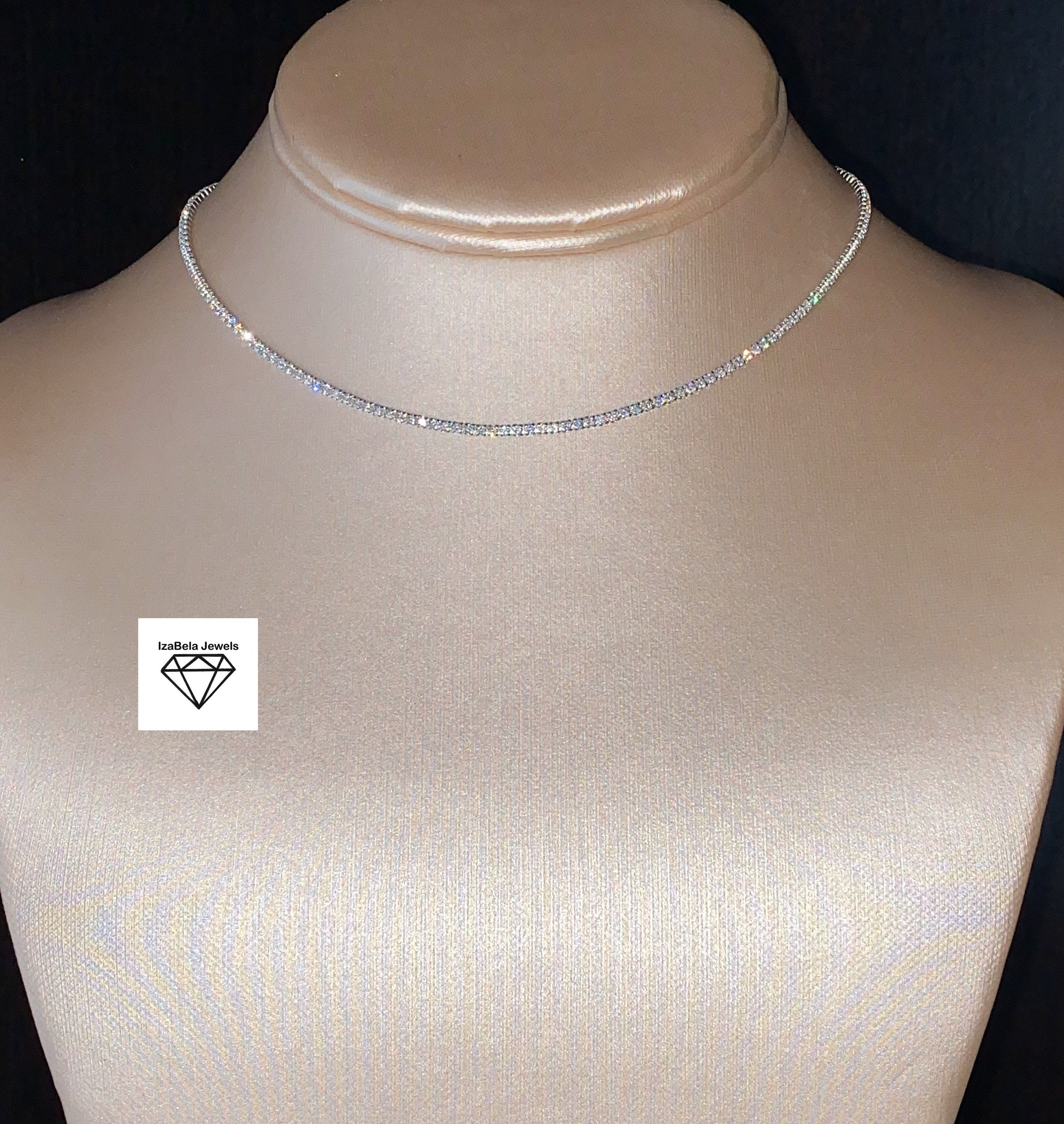 ネックレス・ペンダント Self-Portrait Multi-Row Cubic Zirconia Choker In Silver Self-Portrait Multi-Row Cubic Zirconia Choker In Silver