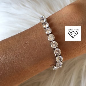 Sofia Bracelet. 6mm Cubic Zirconia Tennis Bracelet.   Customized Length. Classic Tennis Bracelet.