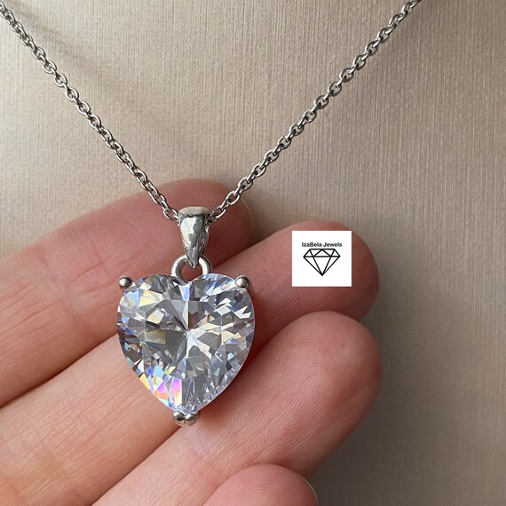 CS-DB Silver Heart Shape With Clear Zircon LinkPendants Necklaces For Womens CS-DB Silver Heart Shape With Clear Zircon LinkPendants Necklaces For Womens