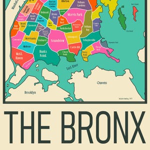 NEW Edition - A Map of The Bronx, New York - NEW EDITION Giclée, A1-A4, unframed. Choice of Paper