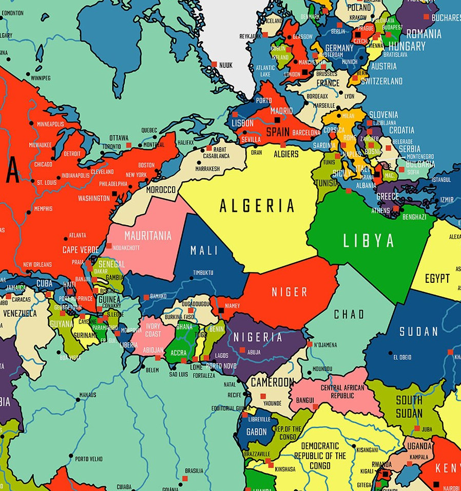 Panage Map Pangea Map - High Quality Giclée Print on Hahnemuhle Pearl Paper ...