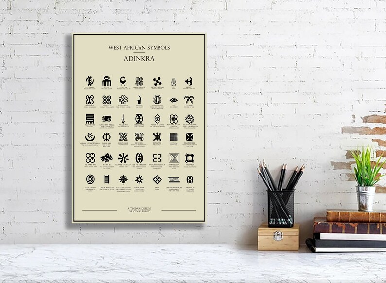 West African Adinkra Symbols Limited Edition Giclée Print in Standard A