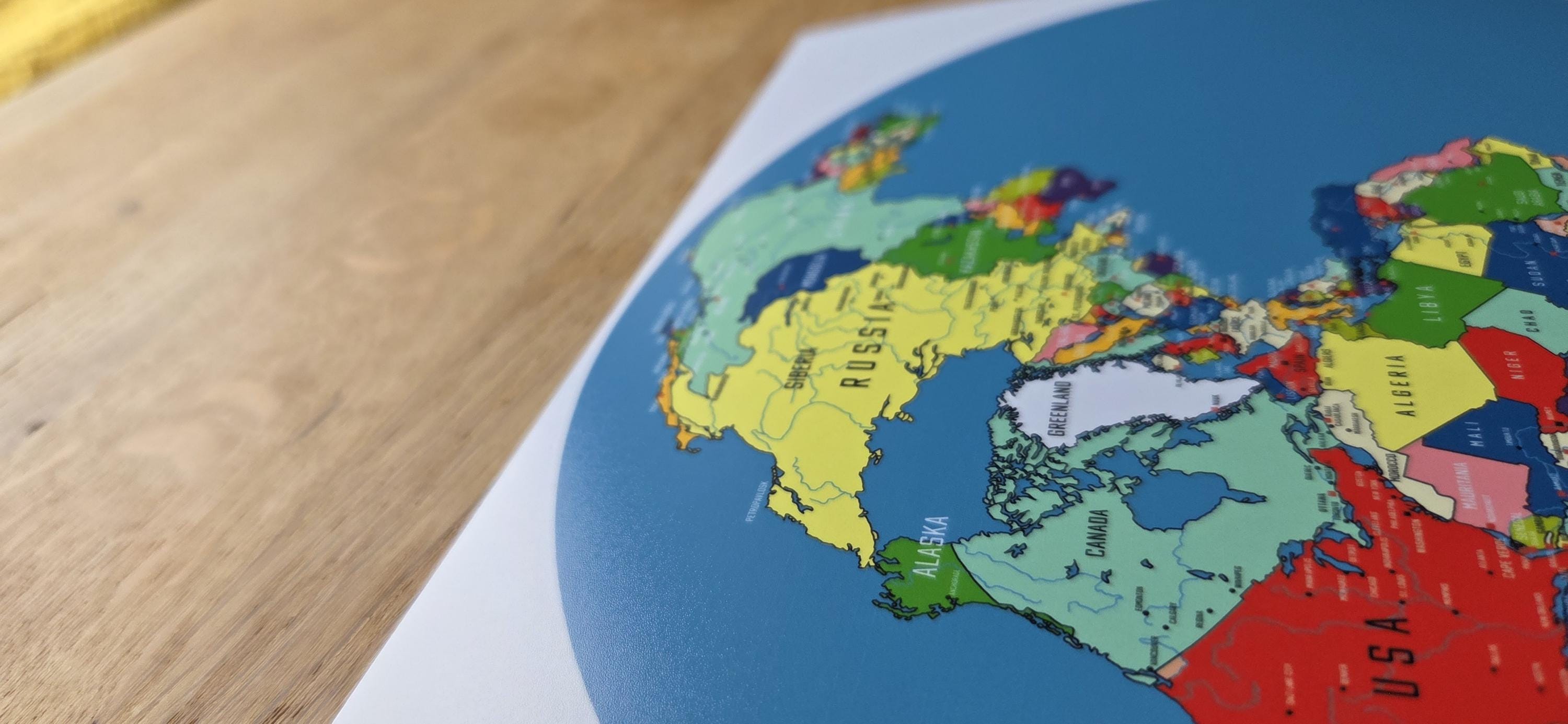 Panage Map Pangea Map - High Quality Giclée Print on Hahnemuhle Pearl Paper ...