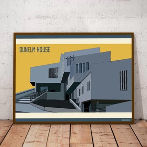 Edifício da União Estudantil da Durham Uni - Impressão de cartão postal da Dunelm House - Impressão Giclée de edição limitada (sem moldura) disponível em A1, A2, A3 e A4