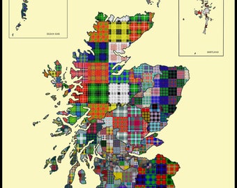 NOWA edycja Tartan Fabric of Scotland, wydruk giclée – standardowe rozmiary A (A1, A2, A3 i A4). Wybór papieru. Bez oprawy.