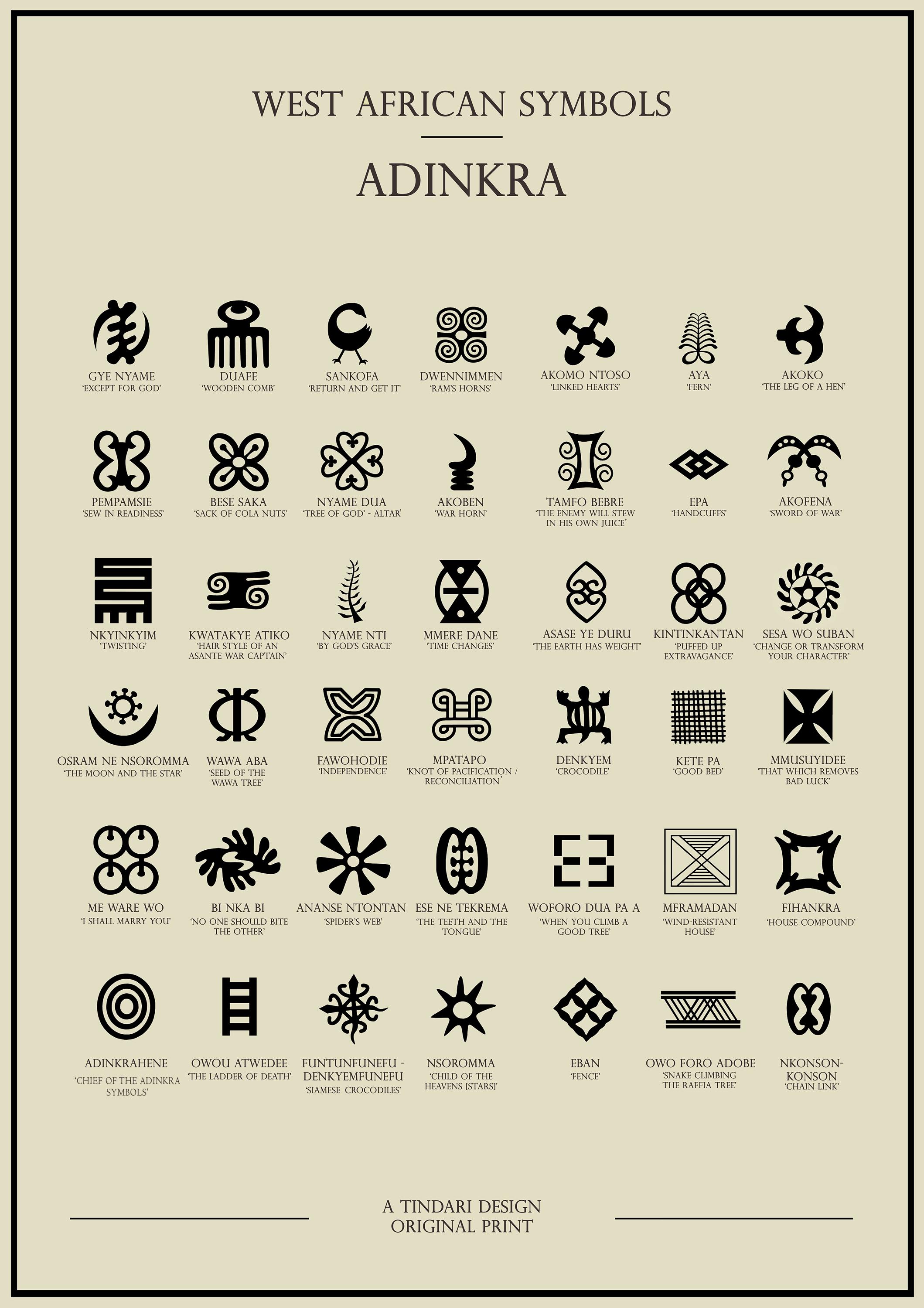 West African Adinkra Symbols Limited Edition Gicl e Print In Standard 