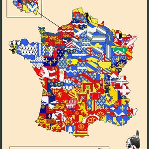 Drapeaux départementaux français - Drapeaux des Départements Français. Impression giclée en édition limitée au format A standard (A1-A4), sans cadre.