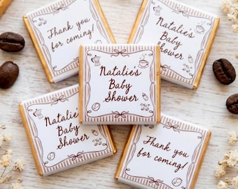 Personalised A Baby Is Brewing Shower Favours - Coffee Theme Chocolate Treats