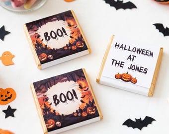Personalised Halloween Chocolate Favours - Spooky Boo Party Bag Fillers - Trick or Treat Sweet Treats