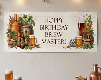 Personalised Home Brewer Birthday Banner - Craft Beer Party Decor