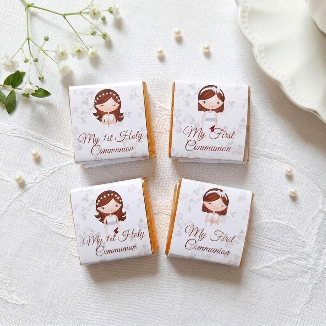 Personalised First Holy Communion Chocolate Favours – Girls Religious ...