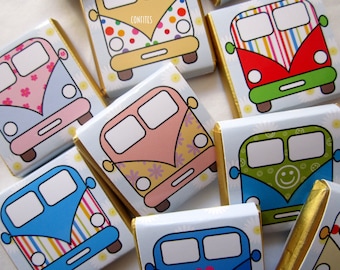 Camper Van Personalised Chocolate favours, Camper Van, party favours, guests favours, pack of 25