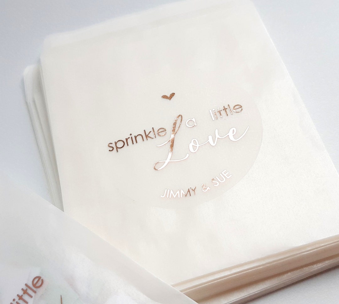 Confetti Glassine Bags, Wedding Confetti, Sprinkle a Little Love, pack