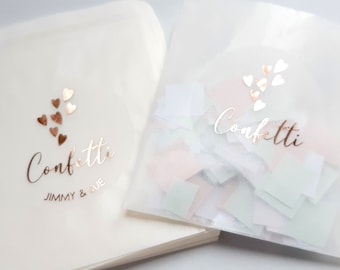 Throw Me FLORAL stickers & Glassine bags  foil rose gold,silver wedding  x 10 