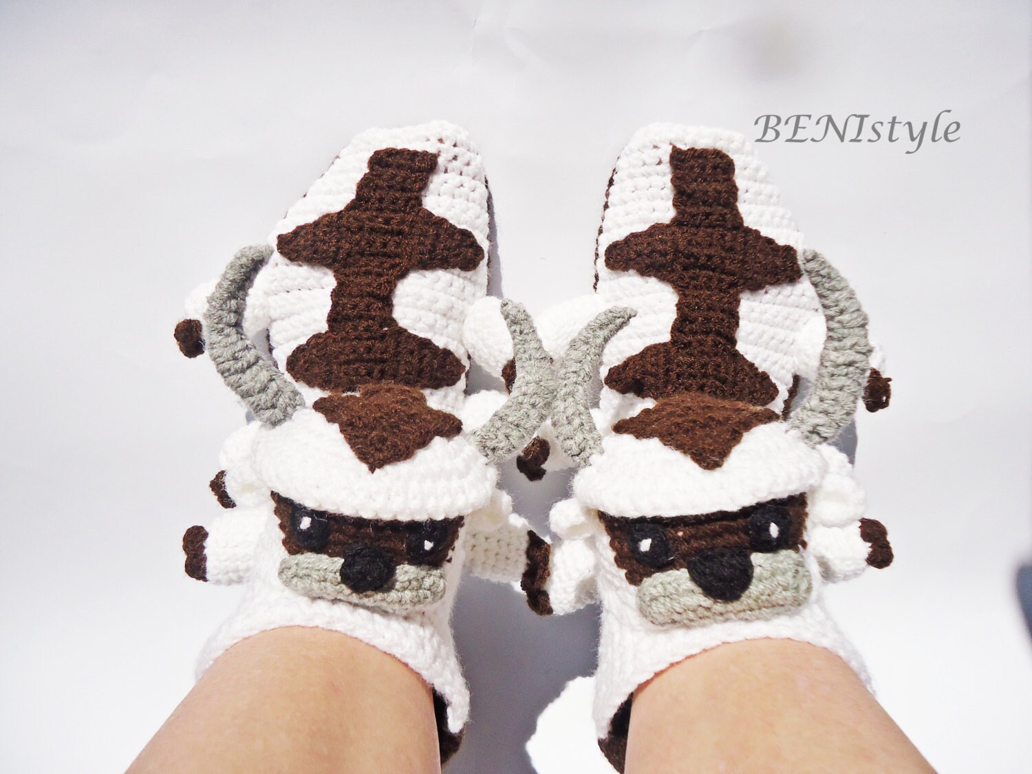 Crochet Animal Socks Flying Bison Appa Socks Crochet Adult Etsy