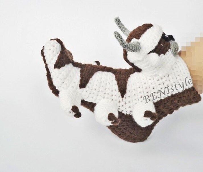Crochet Animal Socks Flying Bison Appa Socks Crochet Adult Etsy