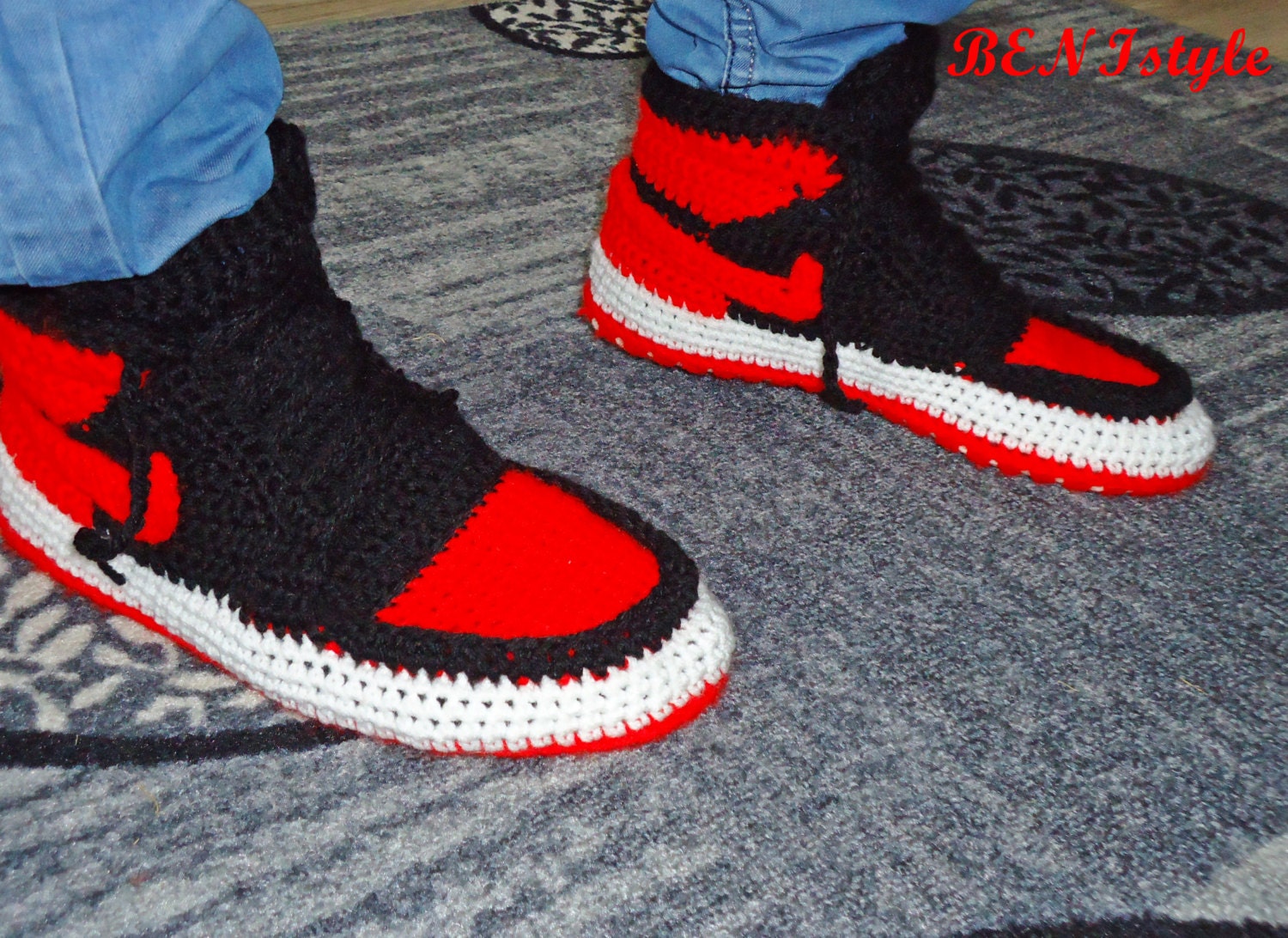 air jordan crochet slipper pattern