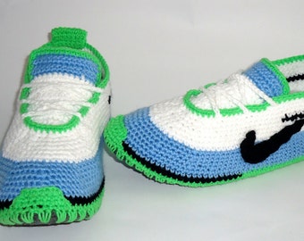 Slippers for Adult, Crochet Adult Slippers, Green Slippers, Adult Slippers, Slippers Home, Handmade slippers, Mens Slippers