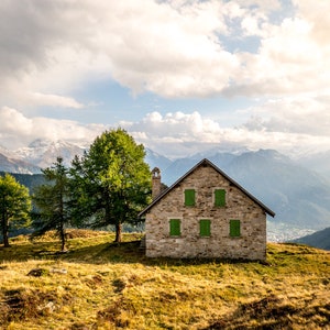 Swiss Alps, Switzerland, Switzerland Photos, Swiss Photos, Swiss Hut, Home Art, Fine Art Photography | Belalp Hut - Belalp, Switzerland