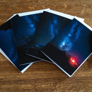 Biglietti per la via lattea / 4 biglietti da visita per tutte le occasioni, biglietti d'auguri con foto ad alta risoluzione della Via Lattea