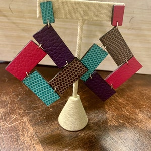 Leather Quilt Earrings