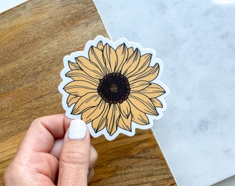 Sunflower Sticker: Matte Die-Cut Waterproof Floral Decal