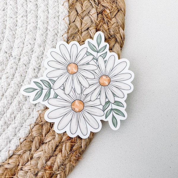 Daisy Sticker | Sticker Bundle | Sticker Shop | Sticker Pack | Flower Stickers | Hydro Flask Stickers | Sticker Aesthetic | BOHO Stickers