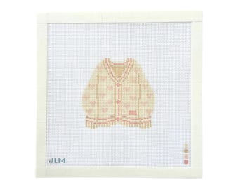Lover Cardigan Needlepoint Canvas | Music Inspired Cardigan | Handpainted Needlepoint Design | Swiftie Needlepoint Design