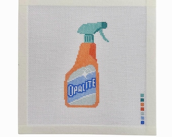 Opalite Spray Bottle Needlepoint Canvas | Pop Culture Handpainted Canvas | Beginner Friendly