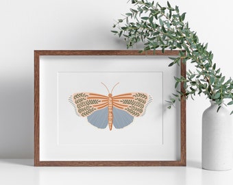 Butterfly Print, Downloadable Printable Wall Art, Neutral Wall Art, Moth Print Digital, Simple Artwork, Butterfly Artwork, Butterfly Design