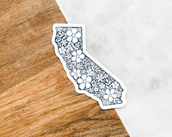 California Flowers Sticker | California Stickers | Vinyl Stickers | Waterproof Stickers | Laptop Stickers | Water bottle Sticker | States