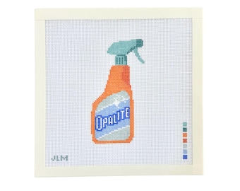 Opalite Spray Bottle Needlepoint Canvas | Pop Culture Handpainted Canvas | Beginner Friendly