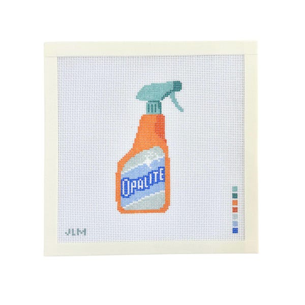 Opalite Spray Bottle Needlepoint Canvas | Pop Culture Handpainted Canvas | Beginner Friendly