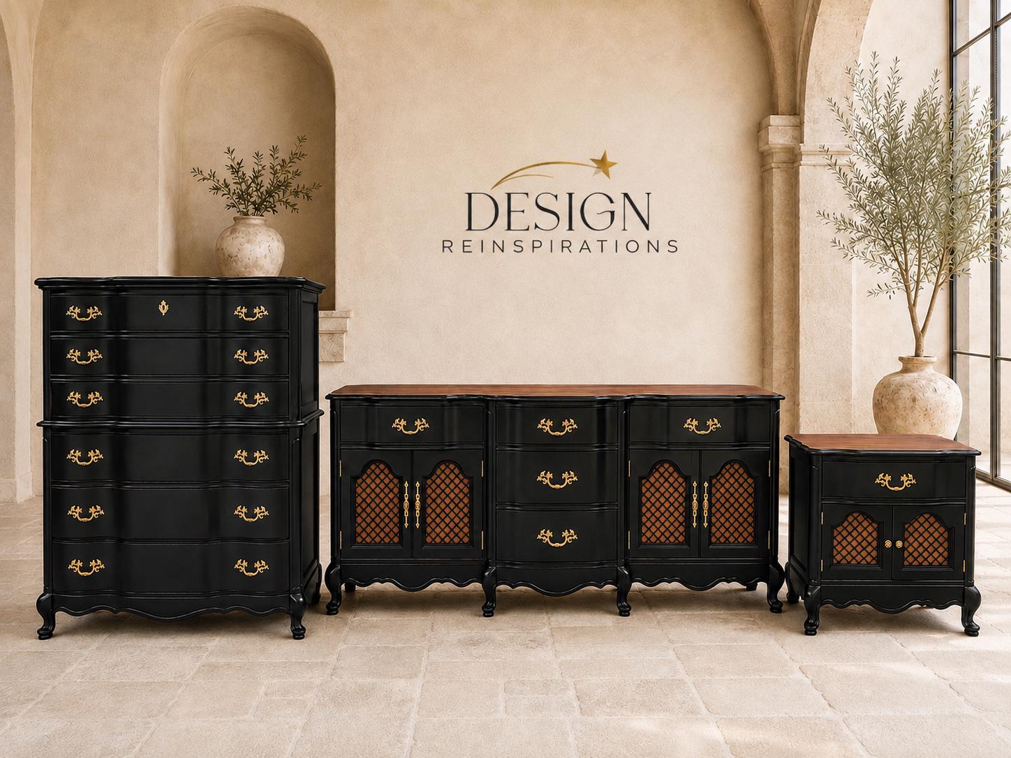 bassett black dresser Refinished French Provincial Set 20+ Color for Flying Keyhole Back Homecoming Dress 尺寸:31 Birch Veneer and Mdf