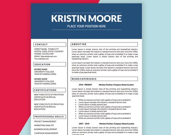 marketing resume template cv template creative resume etsy