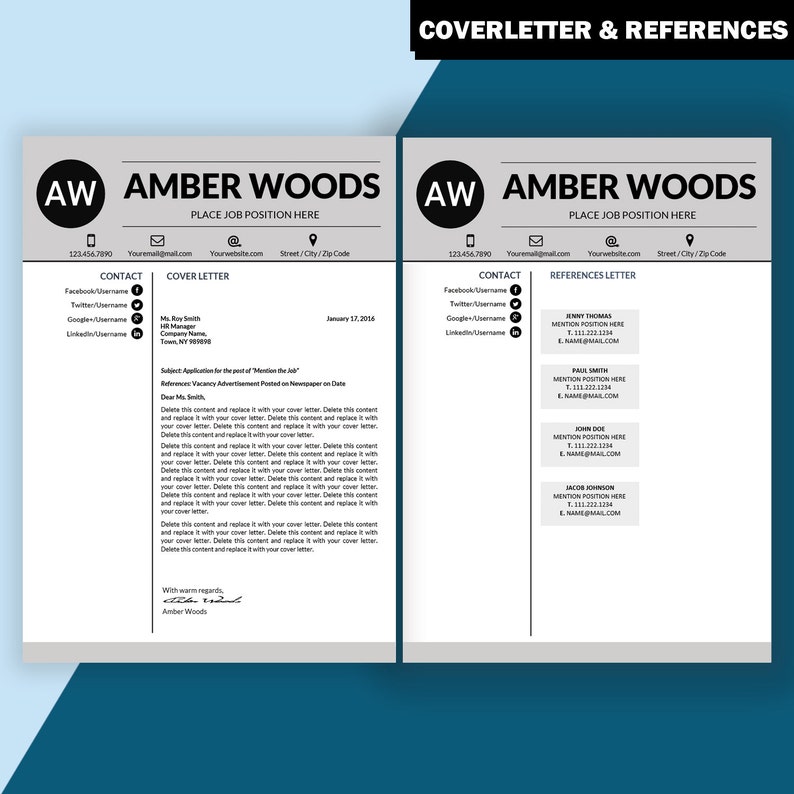 Professional Resume Template Business Resume Template Teacher Resume CV Template Resume Template Instant Download Executive Resume