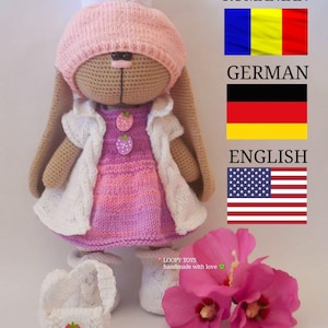 Iepure Lisa + haine limba romana / Hase Lisa + Kleidung deutsche Sprache/ Bunny Lisa crochet pattern + clothes english language