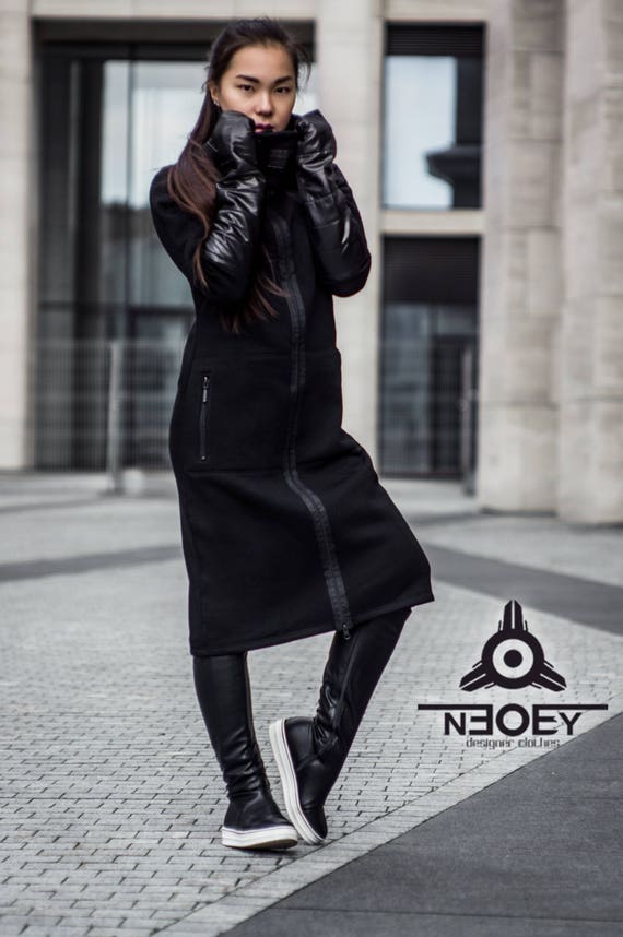 long black windbreaker