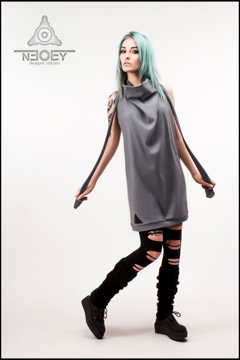 Grey Knitted dress Heizu by NEOBY. | Etsy