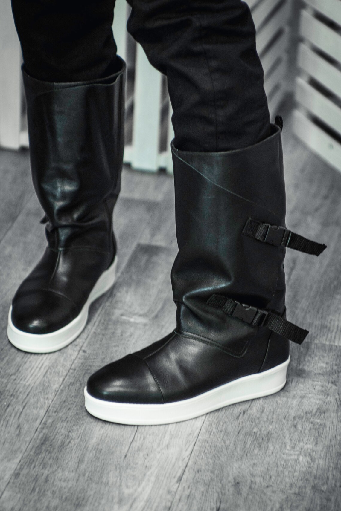 Men's Winter high boots Horosha. Leather riding shoes. Etsy