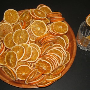 100 pequenas fatias de laranja umbigo secas/desidratadas - LARANJAS DE COQUETEL PERFEITAS