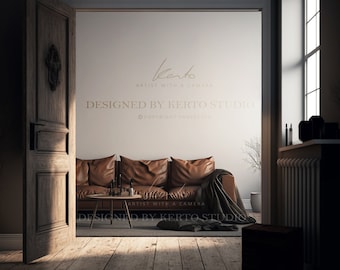 Interior mockup, living room mock-up, modern cosy room mock-up, empty wall mock-up, blank wall mockup, minimalist mockup, modern room guide
